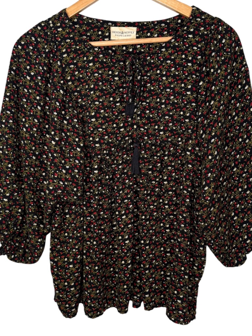 Denim & Supply Ralph Lauren Boho Floral Prairie Peasant Blouse Medium